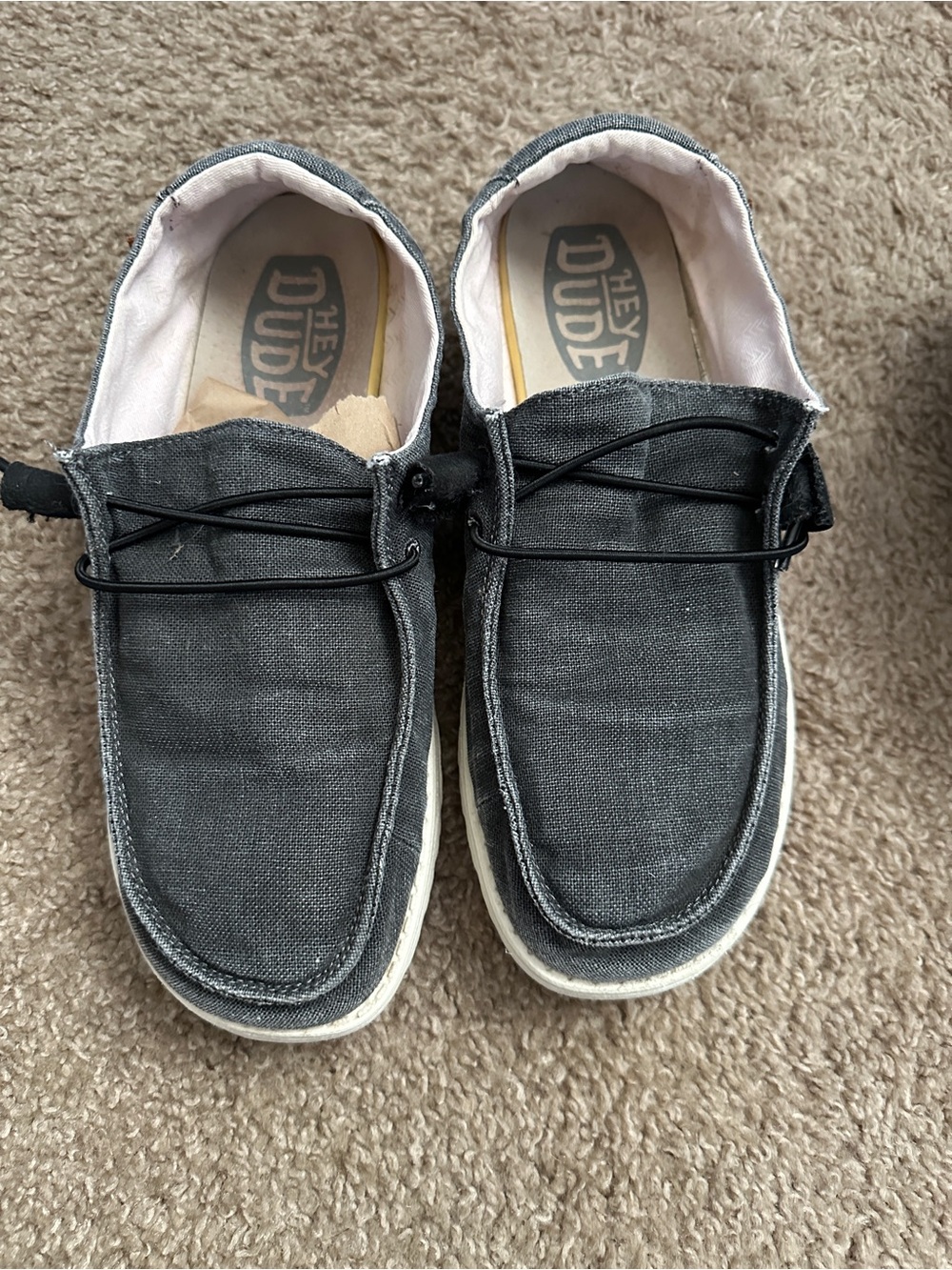 Hey Dude women’s Grey Canvas Slip-On Shoes
